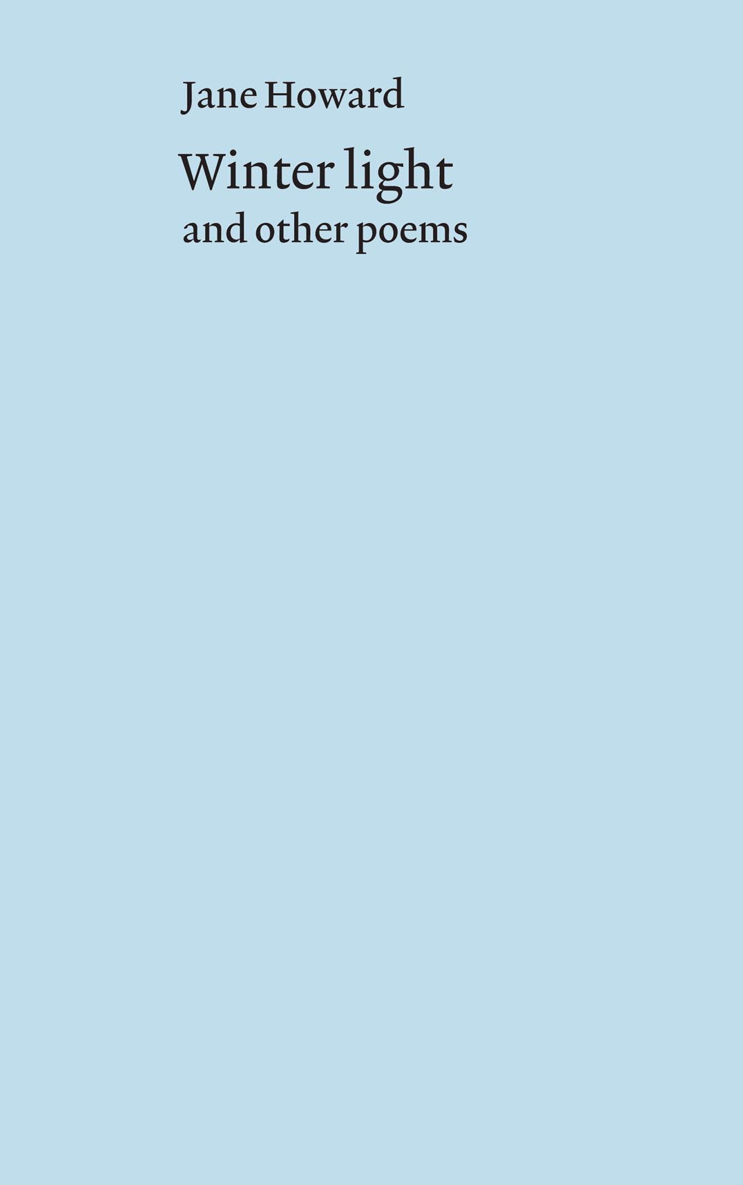Winter light and other poems